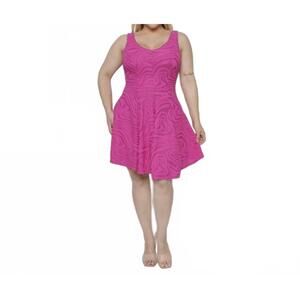 NEW CURVE MARKET callie swirl mini dress - plus in pink